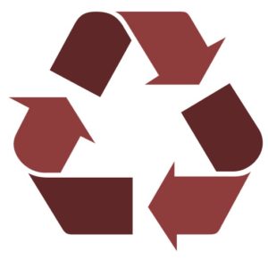 dark red recycling symbol